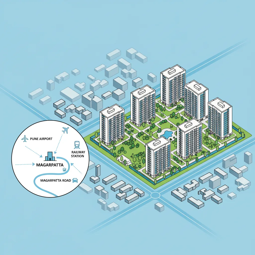 Directions to Godrej Elaris location guide with map showing connectivity to Pune Airport and major roads