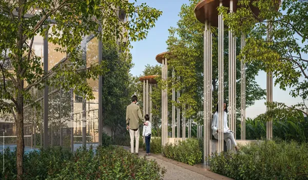 Outdoor Cage Sitting Area at Godrej Elaris