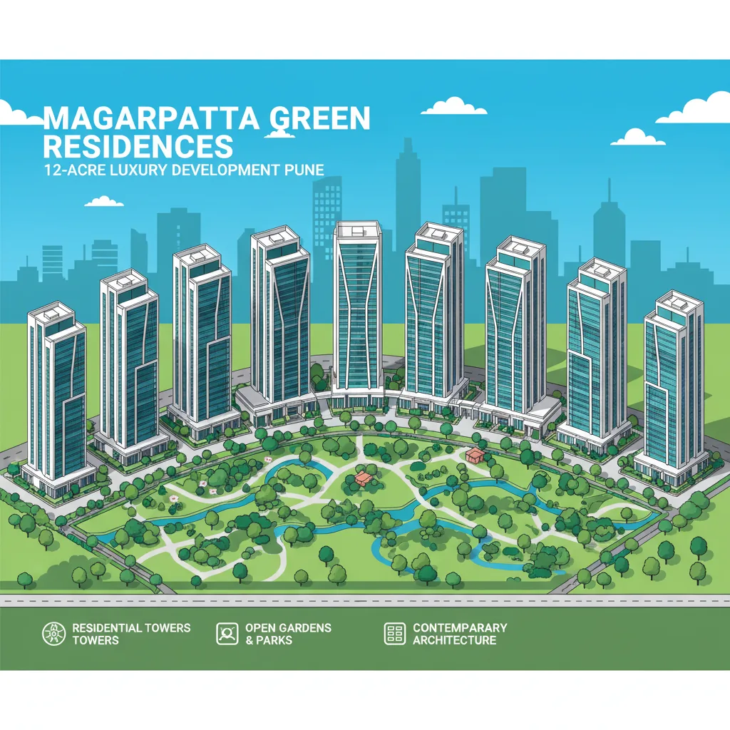 Godrej Elaris luxury residential towers in Magarpatta East Pune with green gardens and parks