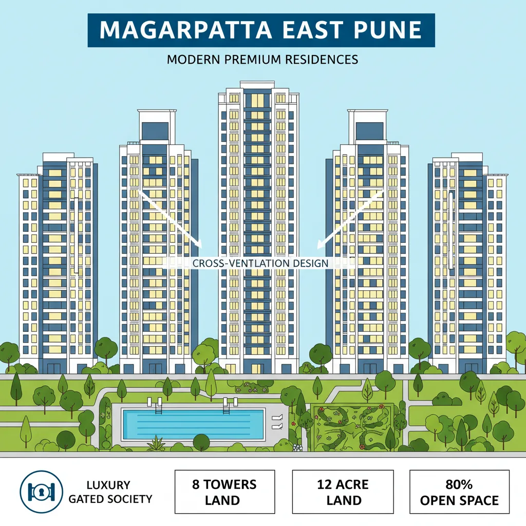 Godrej Elaris Resale - Modern premium high-rise residential apartment complex with 8 towers in Magarpatta East Pune